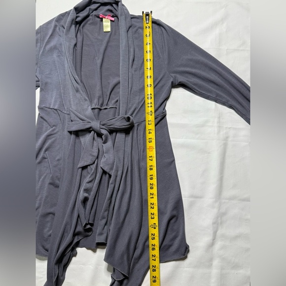 Downeast Basic Womens Cardigan Large Gray Open Front Long Sleeve - Picture 7 of 8